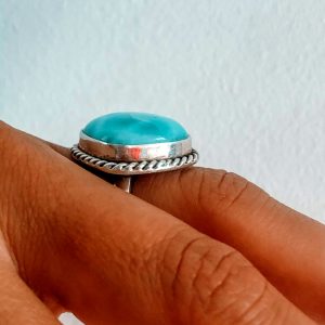 Anillo Larimar en Plata 925 b